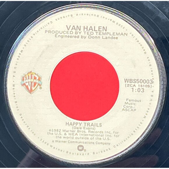 Van Halen Pretty Woman Happy Trails 45 Hard Rock 1982 Warner Bros 50003 - Picture 2 of 6